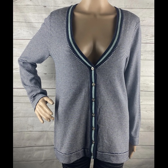 J. Jill Sweaters - J. Jill Striped Cardigan Sweater